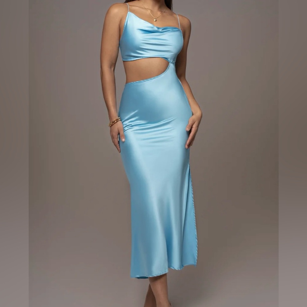 Aqua Marine Cutout Dress